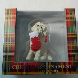 Sandicast Bichon Frise Christmas Ornament NIB